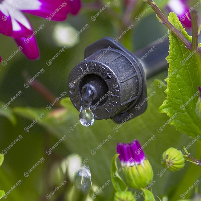 End-line pressure compensating dripper without stake 