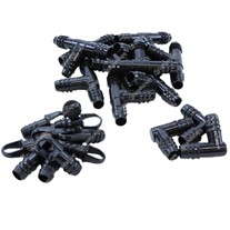 Premium In-line Drip Pipe Easy Fittings Packs - black