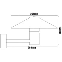 Hunza Tier Lights (wall mounted) - 260mm hood - s/steel