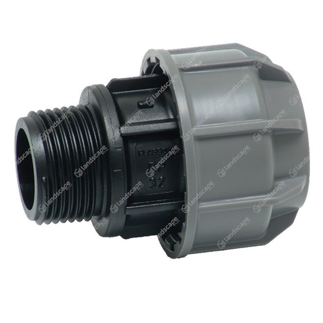 Plasson Silverline MDPE Threaded Joiners/Connectors (male) - Compression