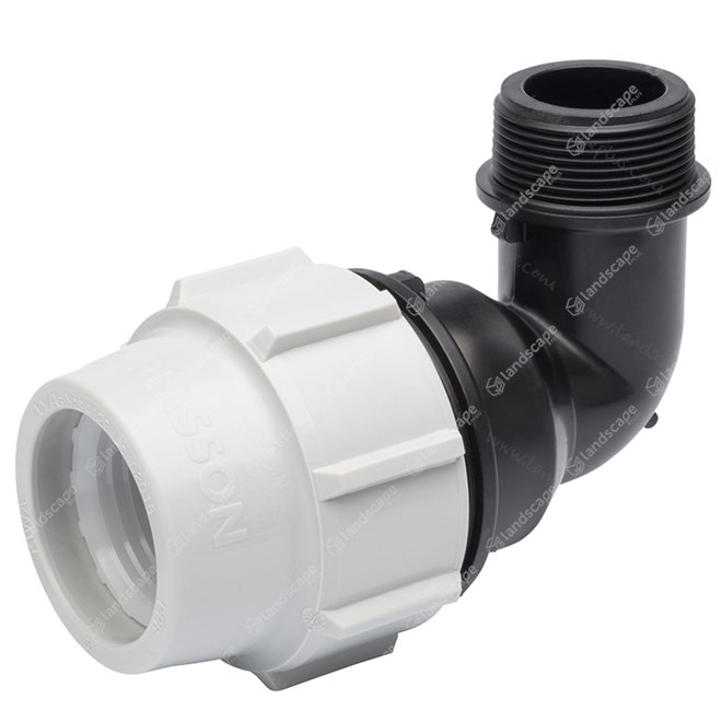 Plasson Mechanical MDPE Threaded Elbows (male) - Compression