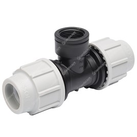 Plasson Mechanical MDPE Threaded Tees (female) - Compression