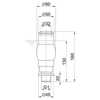 Bubbler fountain nozzle 35-10E - 1" BSP male