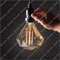 Vintage tinted diamond filament LED lamp