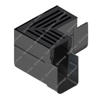 Corner unit with black aluminum grating