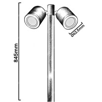 Collingwood LED Twin Pole Lights - black - 240v