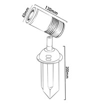 Hunza PURE LED High Power Adjustable Spike Spots - Eco black