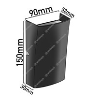 Collingwood LED Curved Rectangular Up/Down Wall Lights - black - 240v