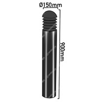Collingwood LED High Power Louvre Bollard Light 900mm - black - 240v