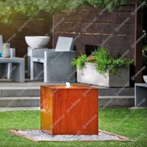 Oase Corten Steel Cube with lighting - 600mm