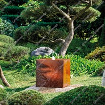 Oase Corten Steel Cube with lighting - 600mm