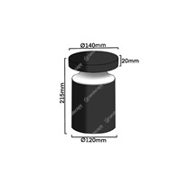 Dimensions: Delta Bazil Halo Bollard 215mm
