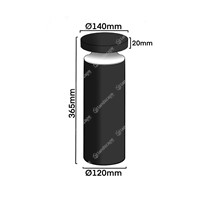Dimensions: Delta Bazil Halo Bollard 365mm