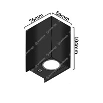 Dimensions: Delta Mono II Square Wall Downlight