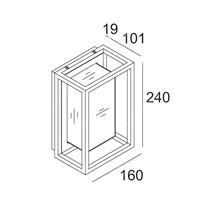 Dimensions: Delta Montur M Glass Box Lantern