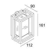 Dimensions: Delta Montur Mini M Glass Box Lantern