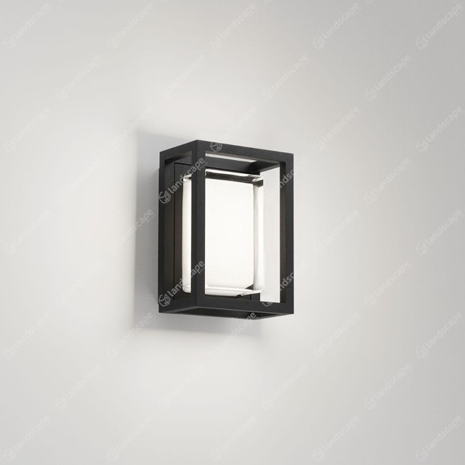 Delta Montur Mini M Glass Box Wall Lantern - Black