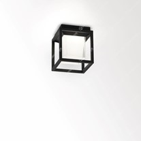 Delta Montur S Cube Glass Box Wall Lantern - Black