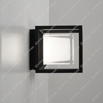 Delta Montur S Cube Glass Box Wall Lantern - Black