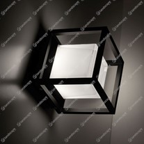 Delta Montur S Cube Glass Box Wall Lantern - Black