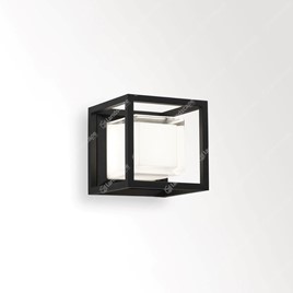 Delta LED Montur S Frosted Cube Glass Box Wall Lanterns