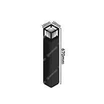 Dimensions: Delta Montur S P 65 Square Bollard