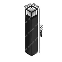 Dimensions: Delta Montur S P 90 Square Bollard
