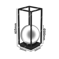 Dimensions: Delta Oono F60 Orb Box Floor Lantern