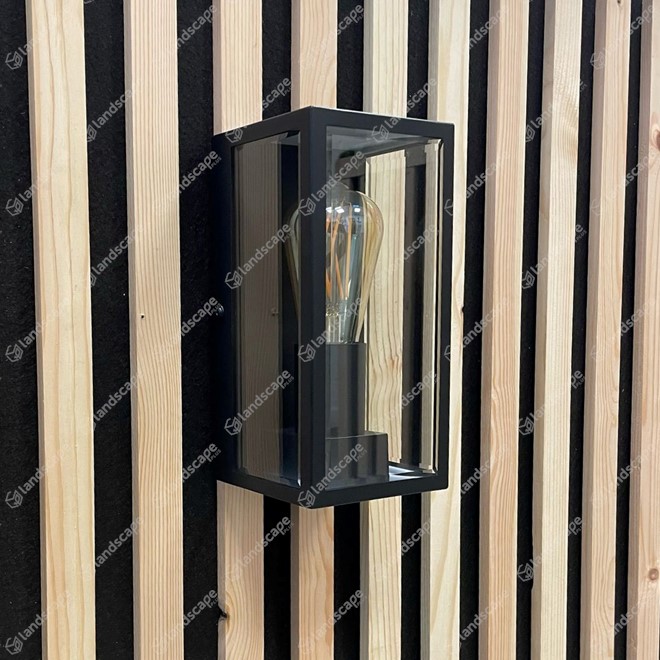 Ortus Glass Box Wall Lanterns (E27) - black alu