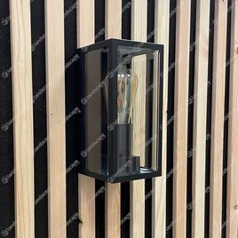 Ortus Glass Box Wall Lanterns (E27) - black alu