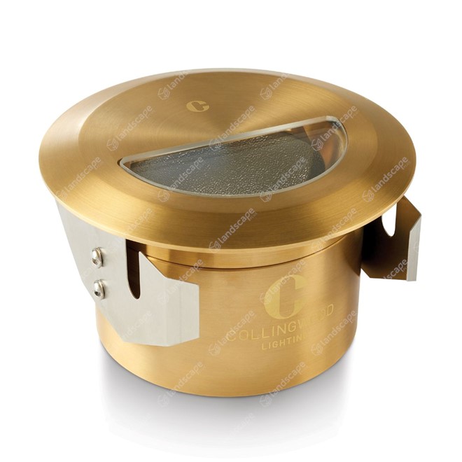 Collingwood LED Round Step Lights - antique brass - 240v