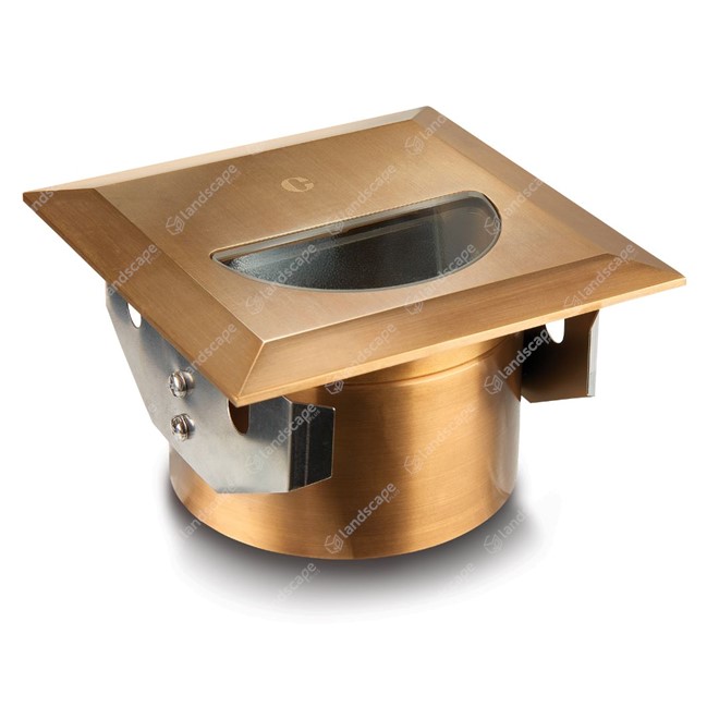 Collingwood LED Square Step Lights - antique brass - 240v