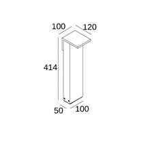 Dimensions: Delta Oblix S 40 bollard light 410mm