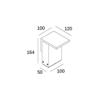Dimensions: Delta Oblix S 15 bollard light 160mm