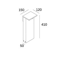 Dimensions: Delta Oblix bollard light 410mm