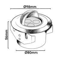 Collingwood LED Eyelid Step Lights - s/steel - 240v