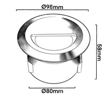 Collingwood LED Round Step Lights - cast s/steel - 240v