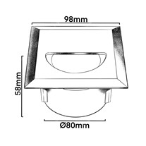 Collingwood LED Square Step Lights - cast s/steel - 240v