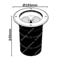 Collingwood LED Twin-unit LED Driveway Lights - s/steel - 240v