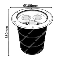 Collingwood LED Triple-unit LED Driveway Lights - s/steel - 240v