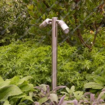 Hunza PURE LED Euro Twin Pole Lights - s/steel