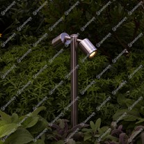 Hunza PURE LED Twin Pole Lights - s/steel