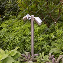Hunza PURE LED Twin Pole Lights - s/steel