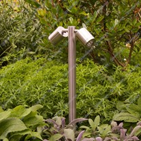 Hunza PURE LED Twin Pole Lights - s/steel