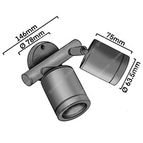 Hunza PURE LED Twin Wall Spots - copper