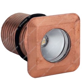 LuxR M2 LED Deck/Step Lights Square (plain bezel) - copper